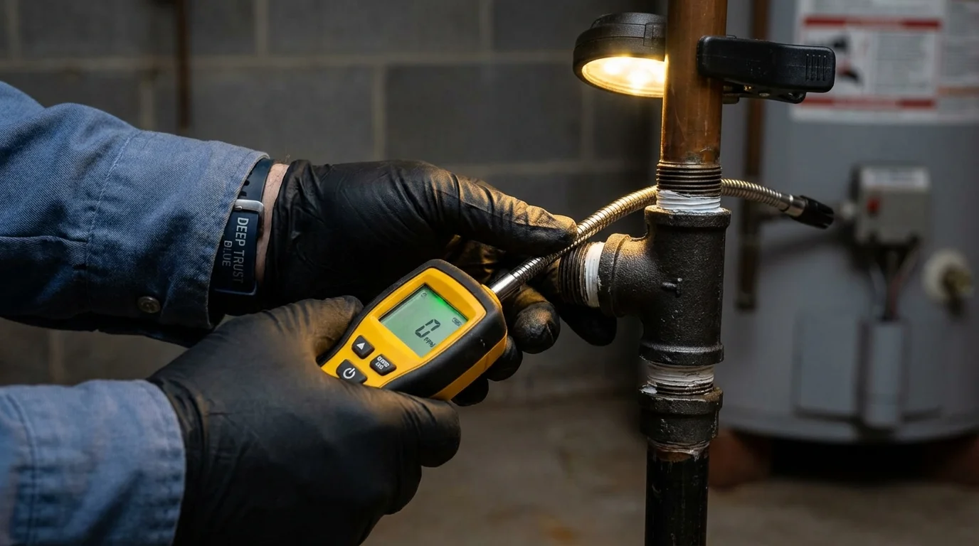 Gas leak detection with electronic sniffer by Johns Plumbing LLC in McAllen