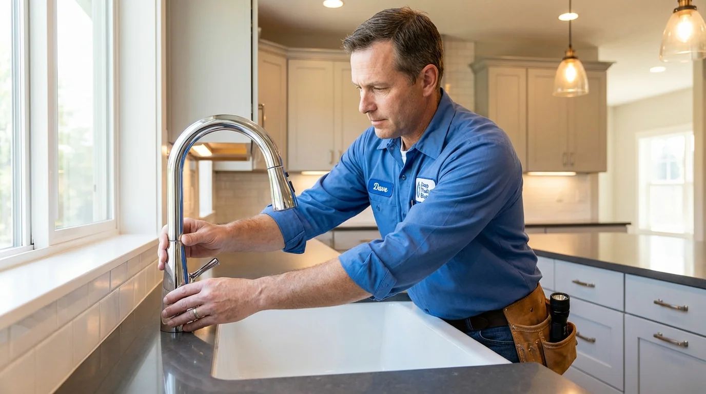 Kitchen faucet installation by Johns Plumbing LLC in McAllen
